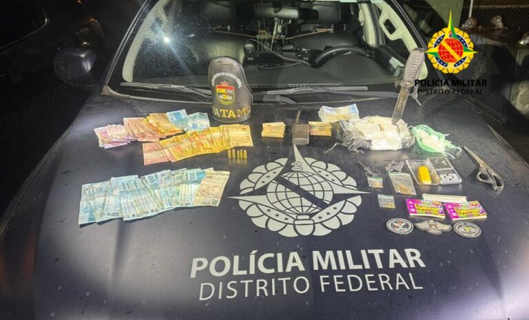 PMDF prende suspeito com drogas, dinheiro e munições em Santa Maria