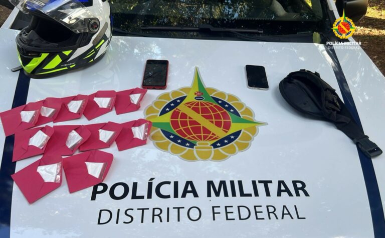 Motociclista é detido por tráfico após acompanhamento no Núcleo Bandeirante