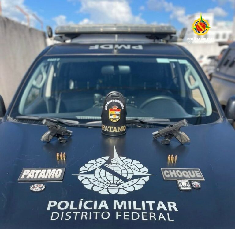 Equipes de Choque da PMDF e PMGO apreendem duas armas de fogo no Novo Gama