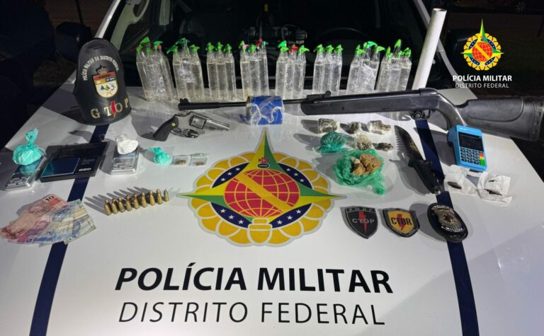 PMDF prende homem por posse ilegal de arma de fogo e tráfico de drogas no Itapoã
