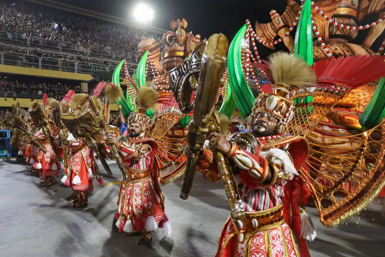 Rio de Janeiro (RJ), 03/03/2025 – Beija-Flor de Nilópolis desfila no segundo dia de carnaval do grupo Especial na Marquês de Sapucaí, na região central do Rio de Janeiro. Foto: Tomaz Silva/Agência Brasil