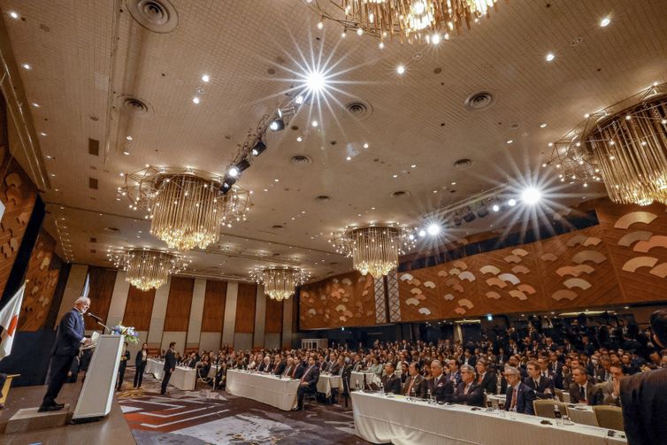 Presidente da República, Luiz Inácio Lula da Silva, durante Sessão de encerramento do Fórum Empresarial Brasil-Japão.
Hotel New Otani, Tóquio - Japão.
 
Foto: Ricardo Stuckert / PR