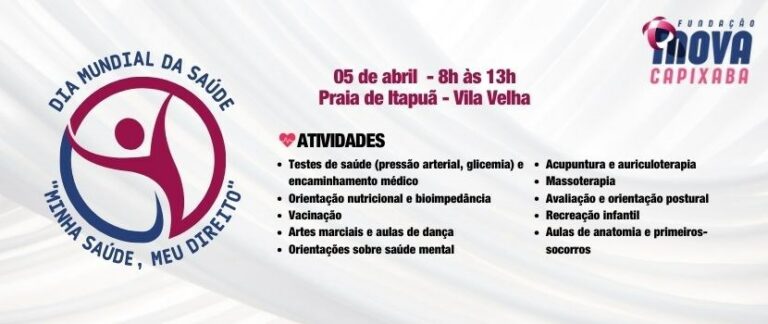 Dia Mundial da Saúde: ação gratuita na Praia de Itapuã promove atividades de conscientização e prevenção de doenças