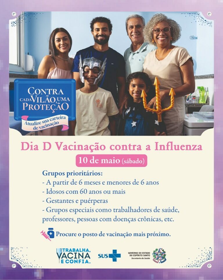 Vacinação contra gripe tem dia ‘D’ neste sábado (10) de norte a sul do Estado