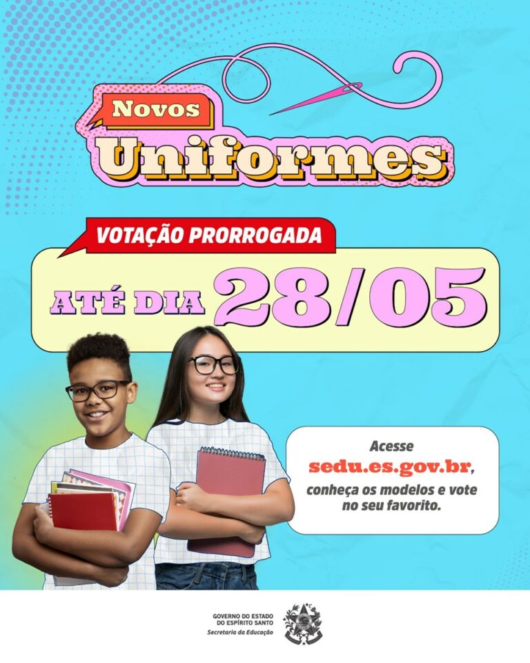 Novos Uniformes: prazo para escolher novo uniforme da Rede Estadual de Ensino é prorrogado