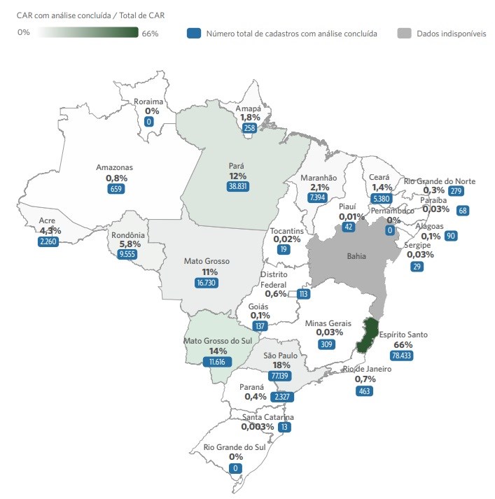 Espírito Santo é destaque em estudo com radiografia do Cadastro Ambiental Rural
