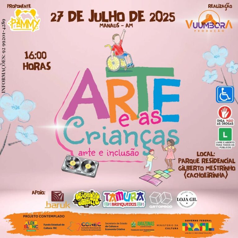 ‘Arte Inclusiva’: Evento cultural promove oficinas e lazer para crianças e PCDs em Manaus