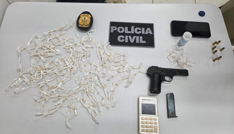 POLÍCIA CIVIL PRENDE FORAGIDO COM DROGA E PISTOLA NA CIDADE DE TIMON