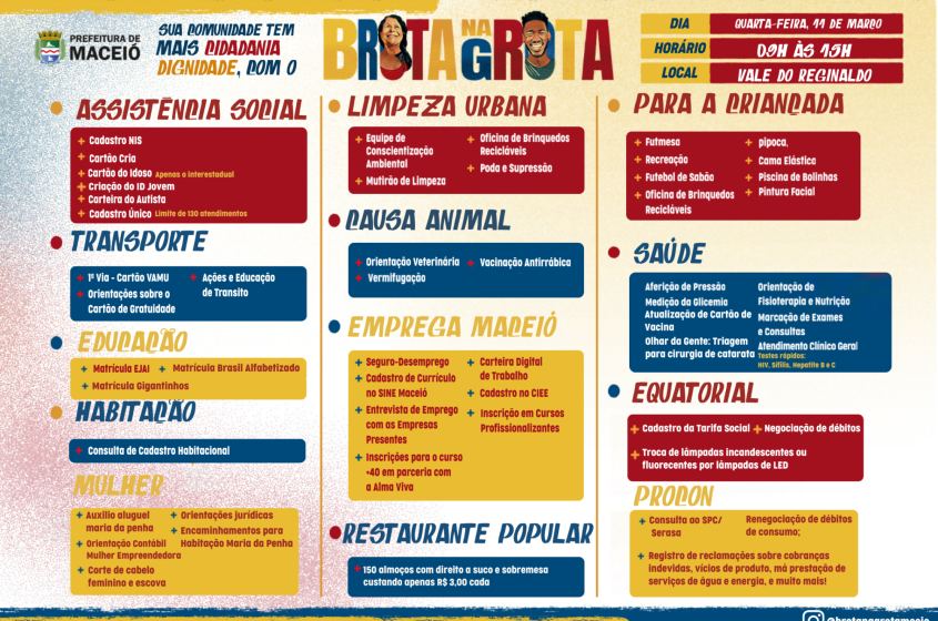 Serviços que estarão disponíveis durante o evento