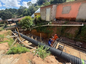 Obra do Parque Linear avança na Grota da Alegria. Foto: Ascom Seminfra