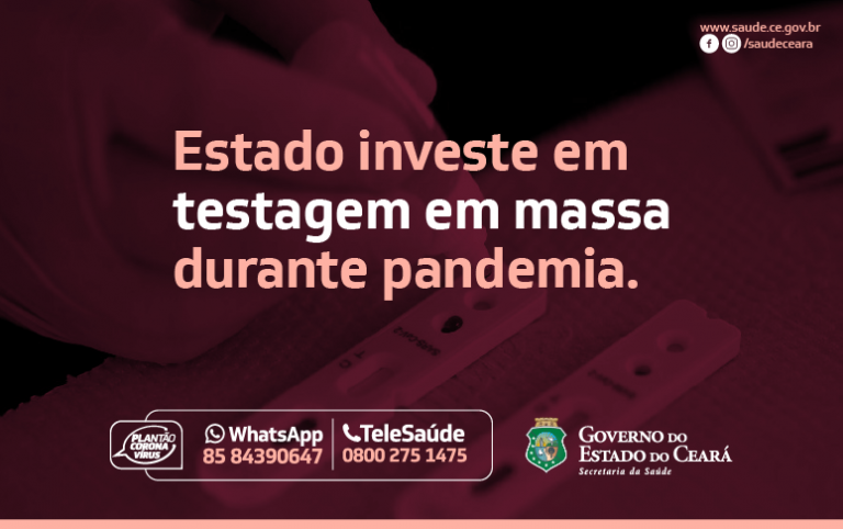 Ceará já realizou mais de 280 mil testes para Covid-19