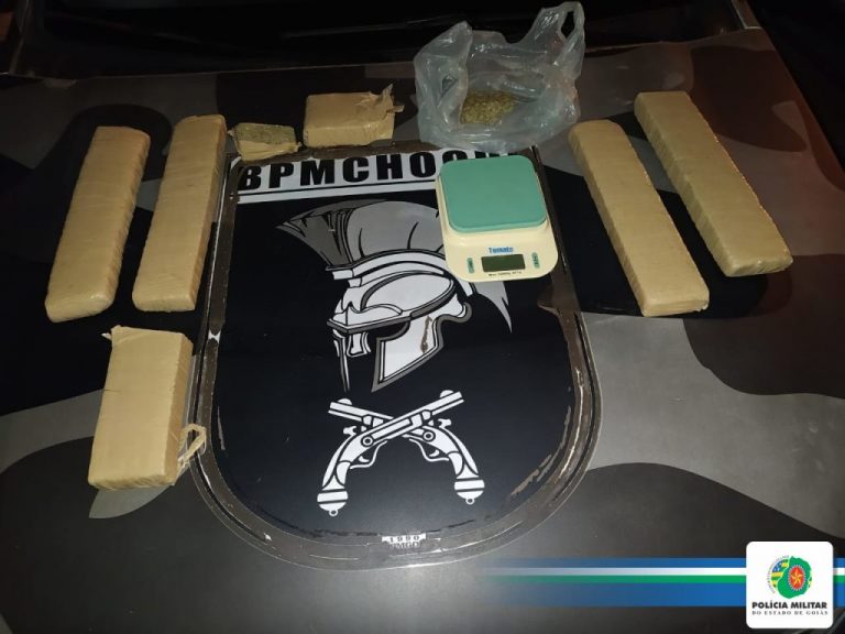 BPM CHOQUE apreende 10kg de maconha em Aparecida de Goiânia