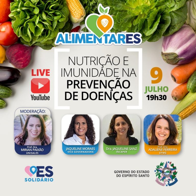 AlimentarES promove webinar sobre alimentação saudável e prevenção de doenças