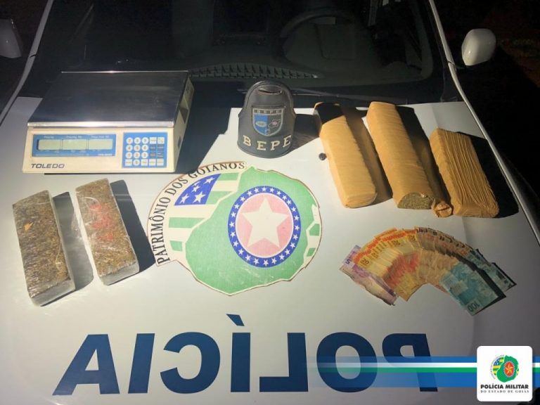 Policiais militares do BEPE apreendem 4,5kg de maconha