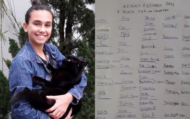 Menino faz abaixo-assinado para ter cachorro com nomes de Anitta e Neymar