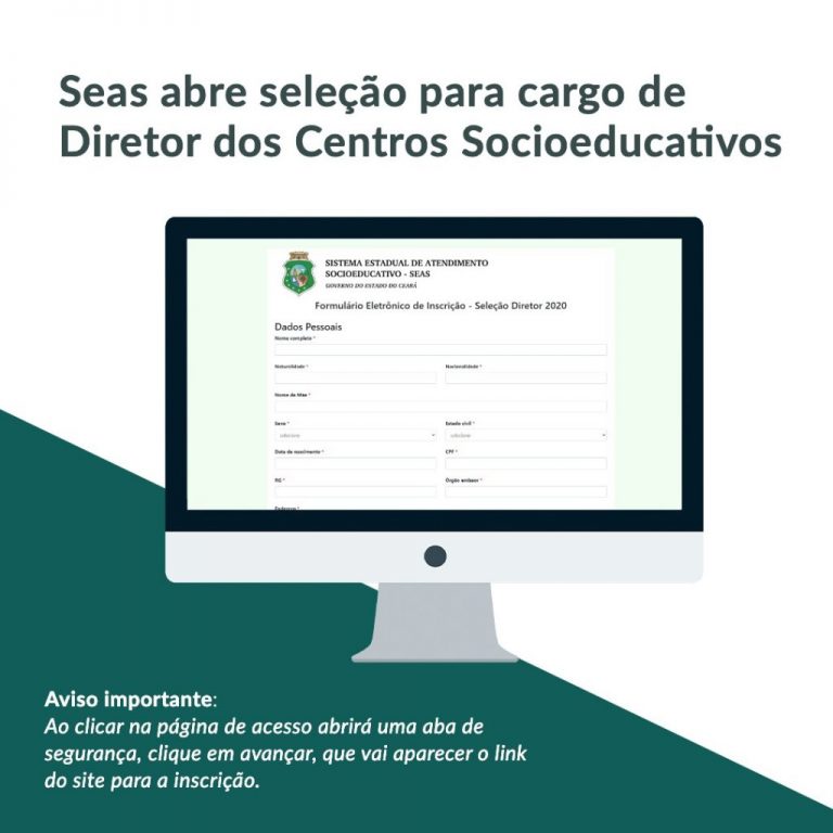Seas abre seleção para cargo de Diretor dos Centros Socioeducativos