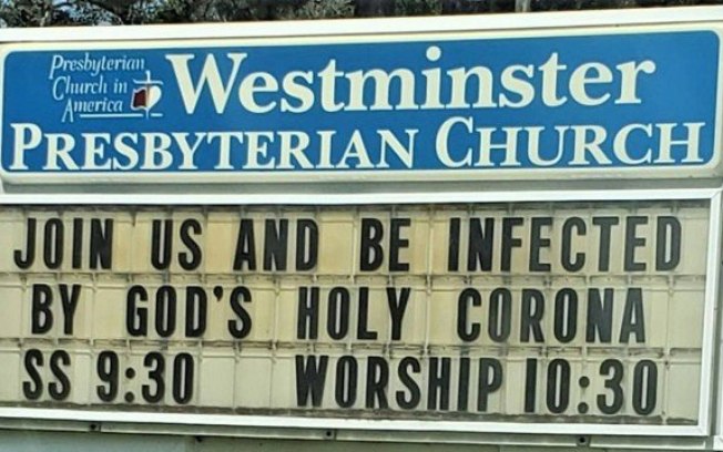Igreja convoca fiéis para serem infectados pelo ‘corona sagrado de Deus’