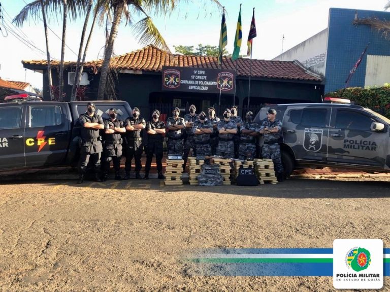 BPM CHOQUE e CPE apreendem 153kg de maconha na cidade de Jataí