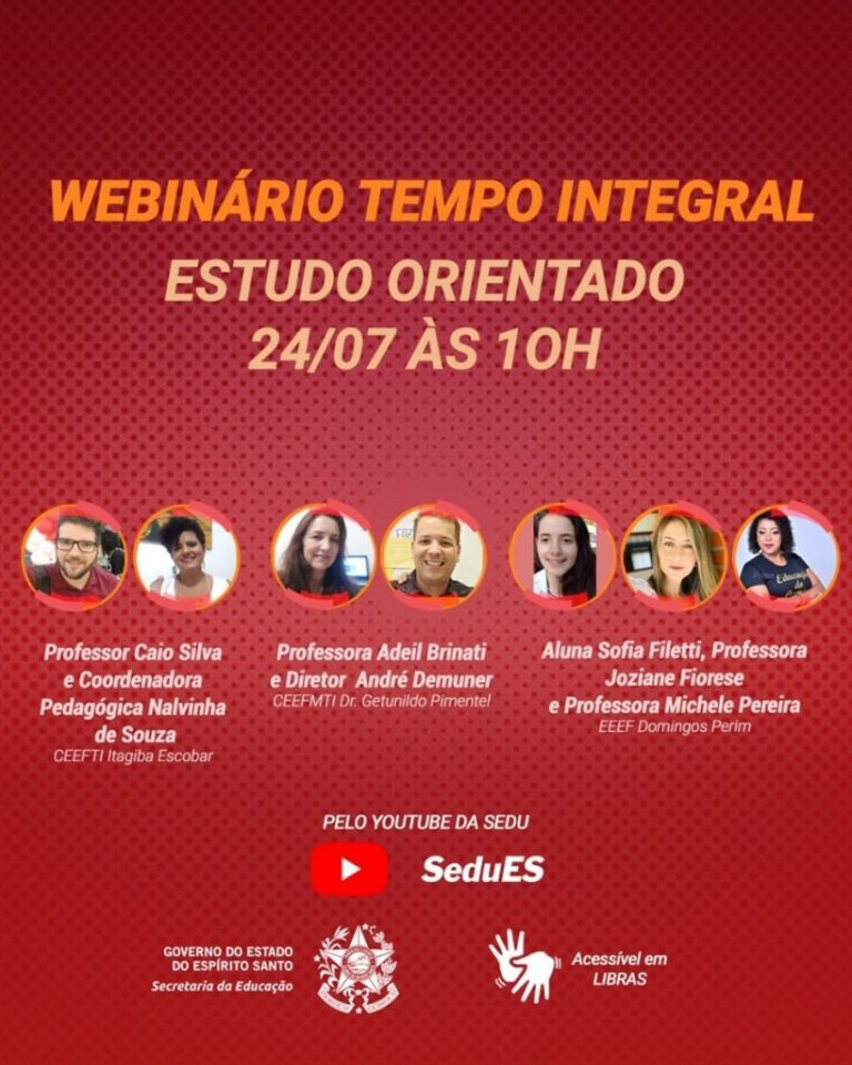 ‘Práticas Exitosas em Estudo Orientado’ é o segundo webinário da Educação em Tempo Integral