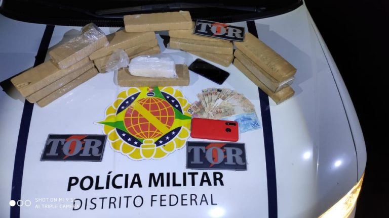 Traficantes que levavam droga para Alto Paraíso são presos pela PMDF