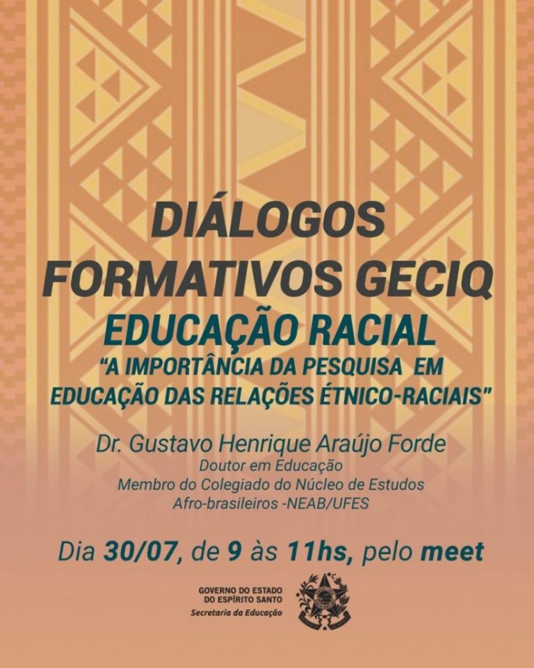 Formação sobre ‘Educação Racial’ será realizada nesta quinta-feira (30)