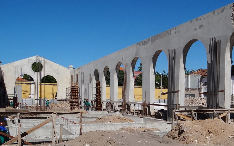 Após mapeamento de restauração, obra da Estação das Artes se concentra nas fundações de novos prédios