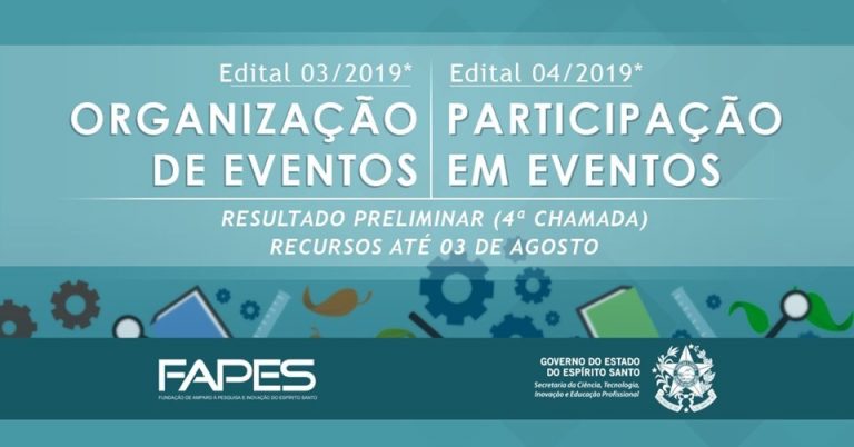 Fapes divulga resultado preliminar da última chamada dos editais de eventos