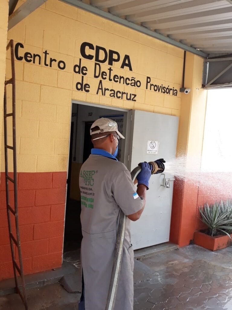 Ação de desinfecção é realizada em unidade prisional de Aracruz