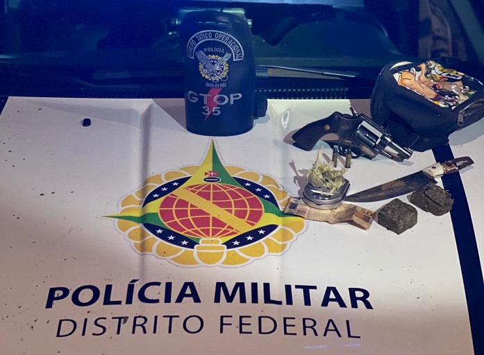 Policiais militares apreendem arma e droga Em Santa Luzia
