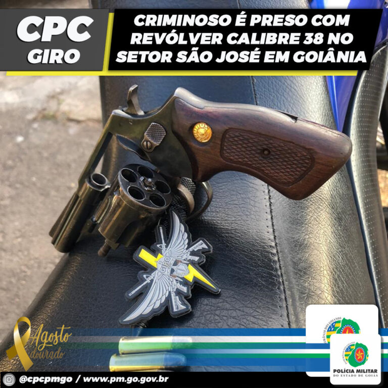 Criminoso é preso com revólver calibre 38 no Setor São José em Goiânia