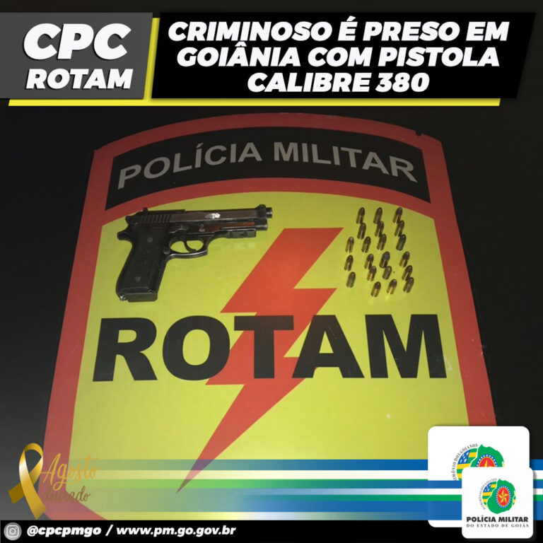 Criminoso é preso em Goiânia com pistola calibre 380