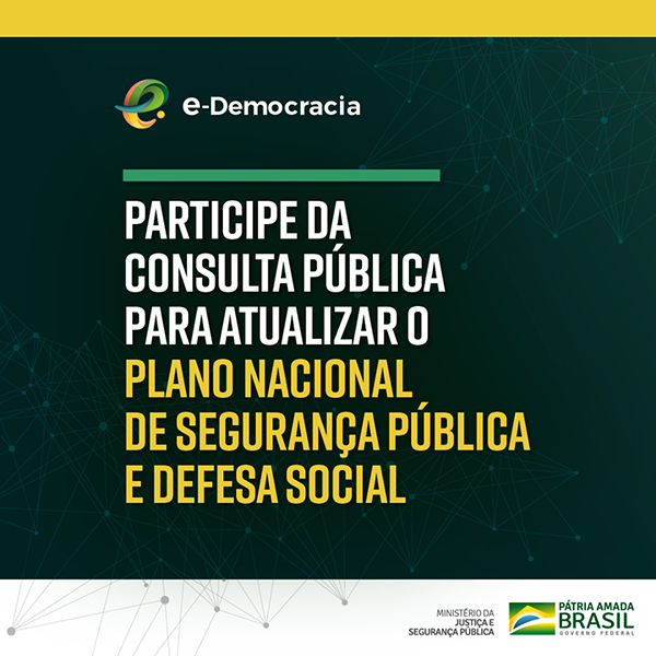 Consulta pública eletrônica para a atualização do Plano Nacional de Segurança Pública e Defesa Social