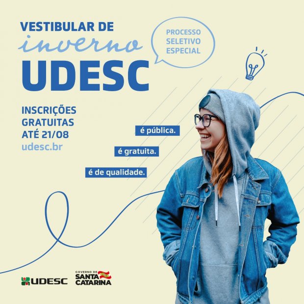 Seleção especial do Vestibular de Inverno da Udesc aceita inscrições gratuitas até sexta