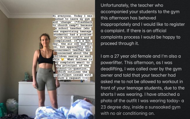 Professor pede para mulher trocar o short que usava na academia