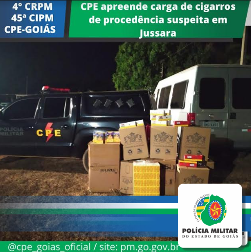 PMGO apreende carga de cigarro