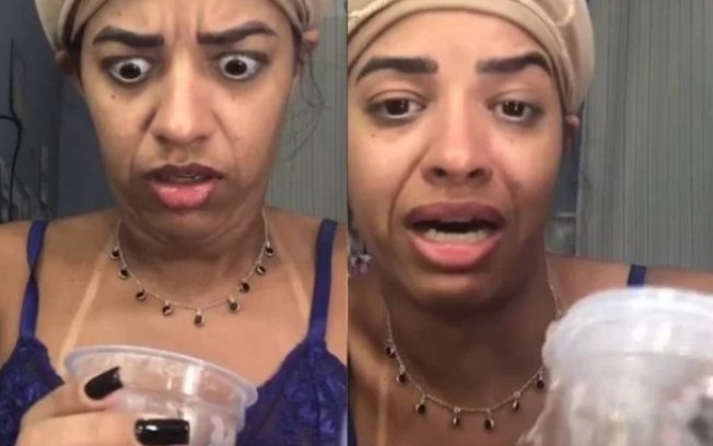 Influencer brasileira ganha pote com cocô e quase vomita; assista ao vídeo