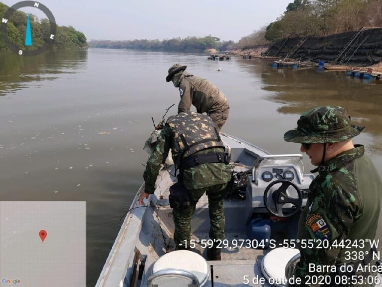 Sema e Polícia Ambiental retiram 80 armadilhas para capturar peixes do Rio Cuiabá