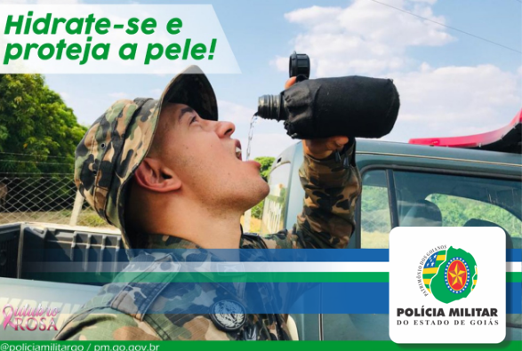 Policial Militar, hidrate-se e proteja sua pele!