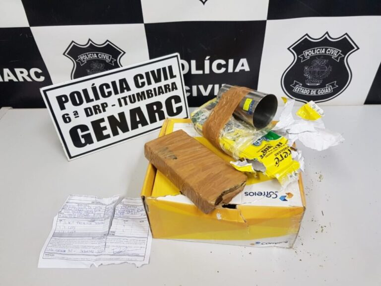 Genarc de Itumbiara prende suspeito de tráfico que recebeu droga pelo Correio
