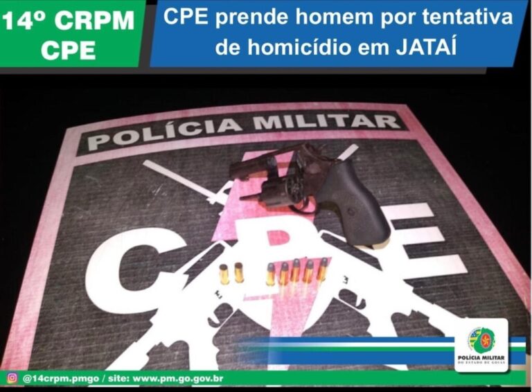 CPE Prende Homem por Tentativa de Homicídio e Apreende Arma de Fogo, em Jataí-GO