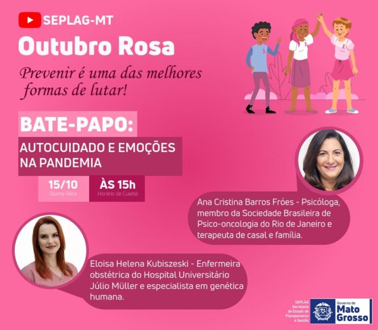 Câncer de mama e saúde mental são temas de live da Seplag nesta quinta-feira (15)
