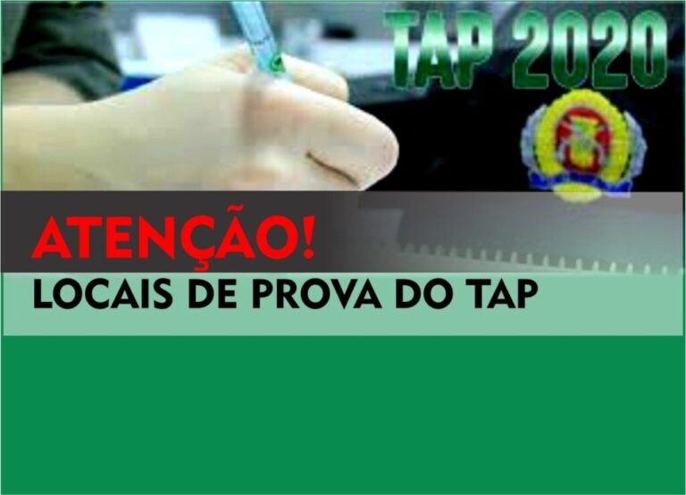 Atenção: Retificação dos Locais de Prova do TAP