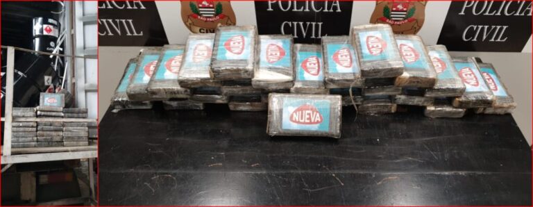 Polícia Civil prende em flagrante caminhoneiro transportando quase 28 quilos de cocaína, em São Vicente