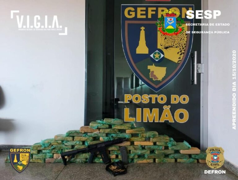 Gefron apreende quase 58 quilos de drogas e arma de uso restrito