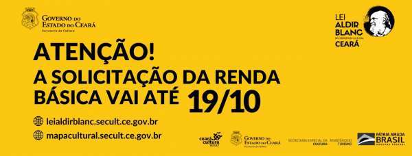 Lei Aldir Blanc no Ceará: solicitação de renda básica aos trabalhadores da cultura segue até segunda (19)