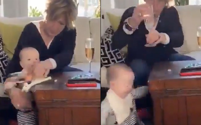 Vídeo de mulher derrubando o bebê para salvar taça de vinho viraliza; assista