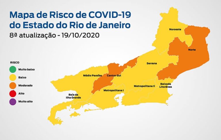 Novo Mapa de Risco mantém Estado do Rio classificado como baixo risco para Covid-19