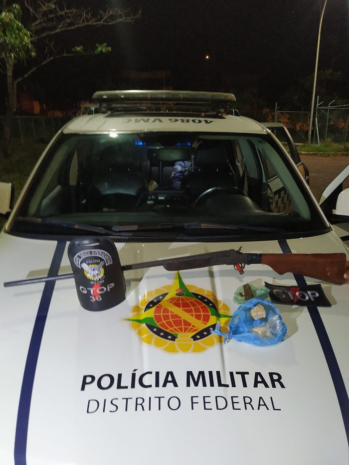 PMDF apreende arma e drogas com homem que foi preso por ameaçar a própria mãe em Brazlândia