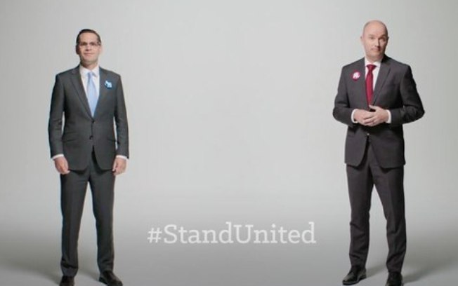 Nos Estados Unidos, candidatos rivais gravam vídeo juntos pedindo respeito