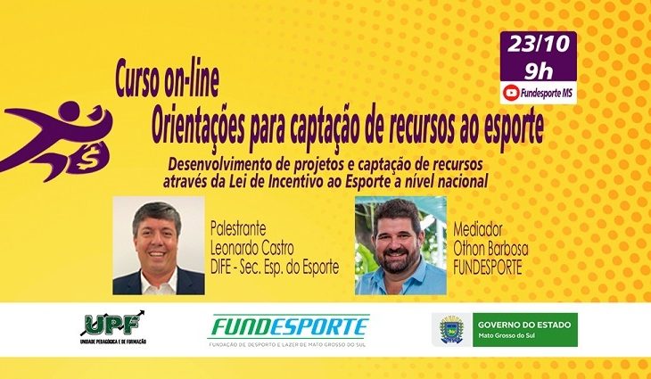 Captação de recursos por meio da Lei de Incentivo ao Esporte é tema de curso nesta sexta-feira
